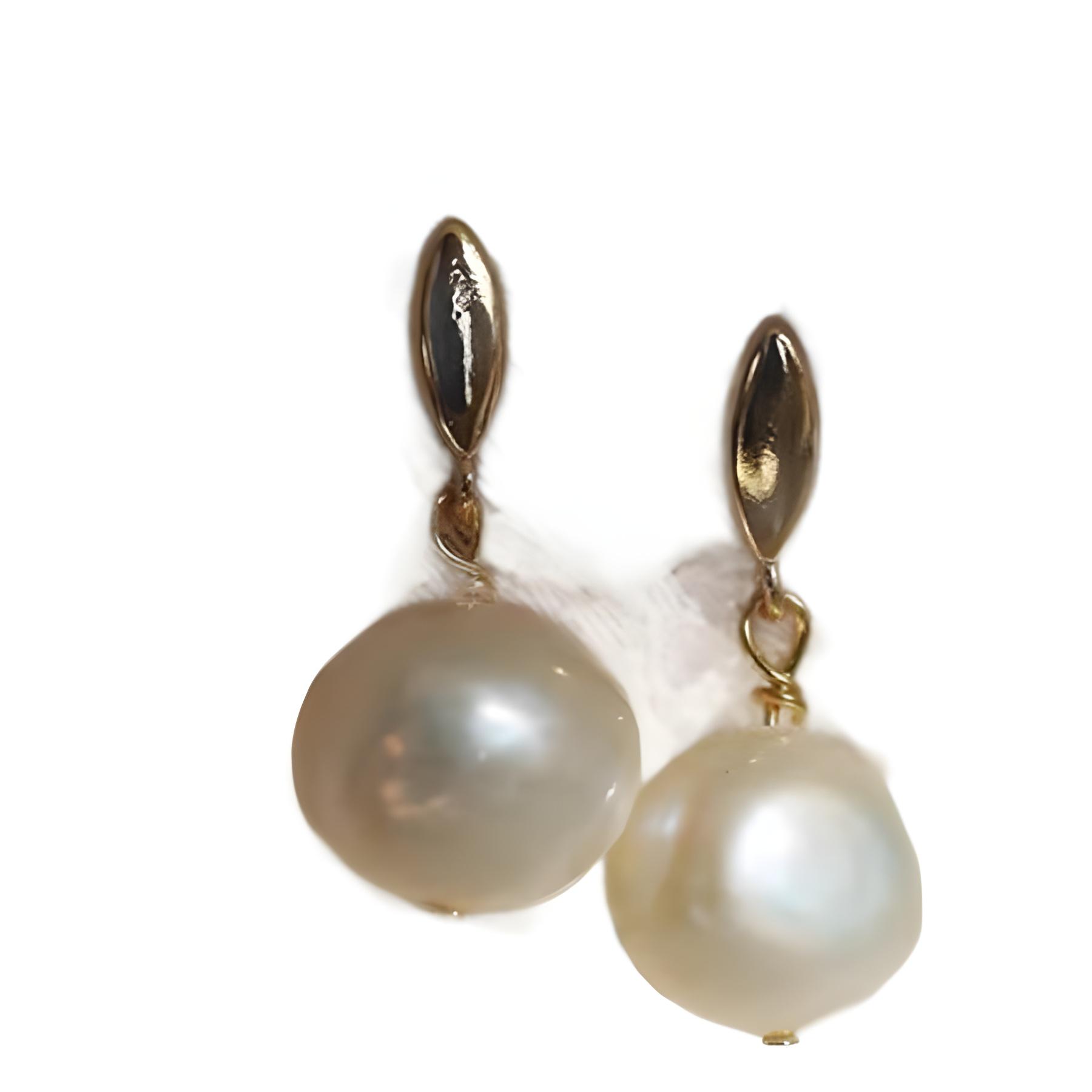 Серьги-пусеты Универсальные Милые, Серьги из натурального барочного жемчуга Серебряные иглы Повседневные Простые Серьги в стиле барокко Silver needle