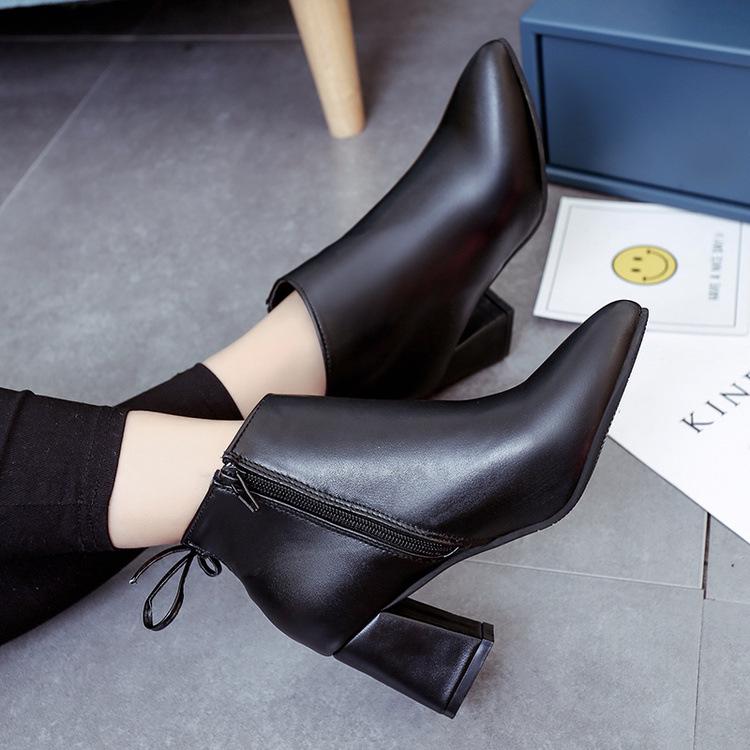 Fashion 2024 new Hot style Fashion women boots Round head thick bottom PU leather waterproof woman boots free shipping 668