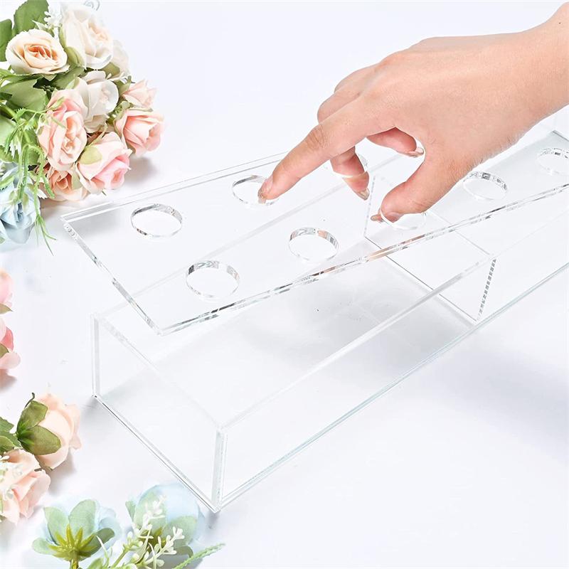 Clear Acrylic Rectangular Flower Vase For Wedding Table Centerpiece Home Decor Rose Gift Box Floral Arrangement Modern Decor