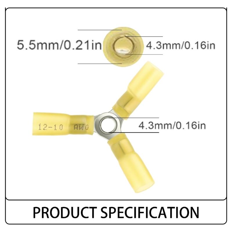 Sturdy Brass Materials 20Pcs Circular Wire Connectors with Properties Accessory for Maintenances and Installation