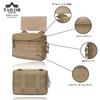 TAILOR JAPAN Drop Hanger Pouch, Chest Rig Pouch, Erweiterbare Tasche, Kletttasche, Taktische Tasche, EDC-Tasche, 1000D (Schwarz)