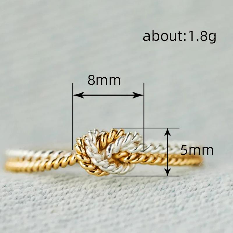 Two-Strand Rope Kink Buckle Ring For Women, Simple And Fashionable Ring, Classic Design Single Ring