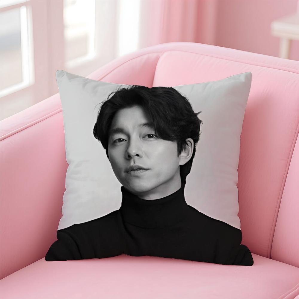 Hot Handsome Actor GGong YooS Cushion Cover Pillowcase Short Plush Invisible Zipper Room Sofa Cushion Cover