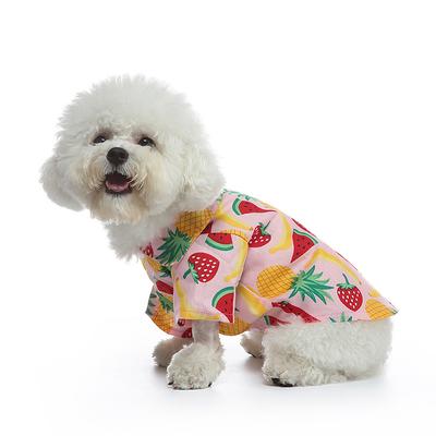 Dünne Kleidung aus Wassermelonen-, Erdbeer- und Obstserien für Haustiere im Frühling und Sommer, Sommerhemden für Hunde und zweibeinige Kleidung für Haustiere