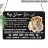 2D Flat, 1pc "My Dear Son" Aluminium Sign 8x12 Inch - Lion & Cub Design, Father To Son Love Quote, Gift for Son From Dad, Birthday & Graduation Wall