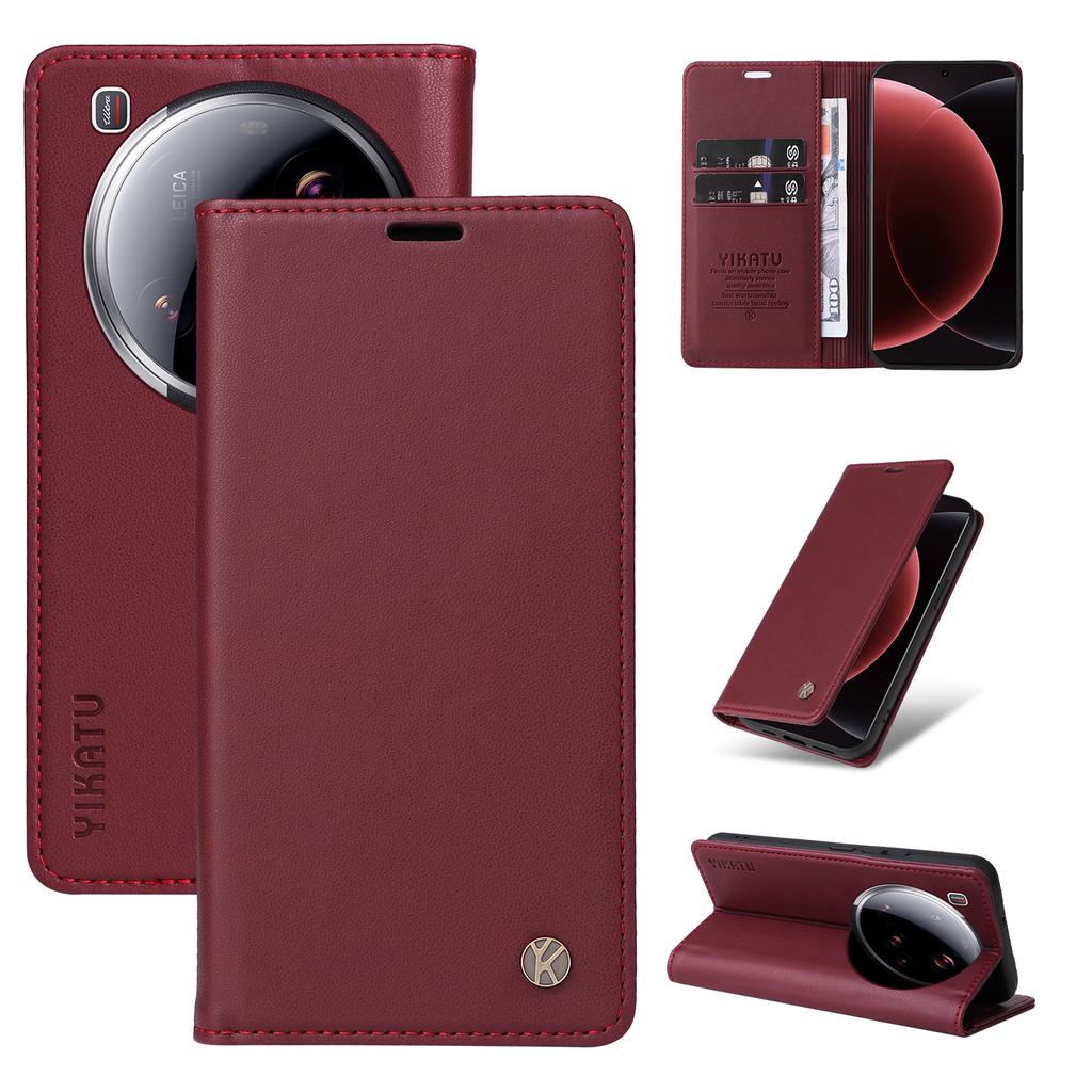 For Xiaomi 15 Ultra Phone Cases YIKATU Magnetic Closure PU Leather Mobile Cover