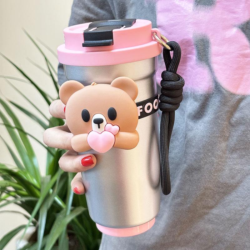 2025 316 Izolovaný hrnek na kávu pro ženy: Elegantní cestovní hrnek s dvojitou stěnou a designem konvalinek