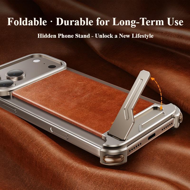 Custodia Originale in Vera Pelle Oatsbasf per iPhone 17 Pro/Pro Max/17 Air Custodia con Supporto Bordo Magnetico Senza Cornice Antiurto Custodia a Paraurti