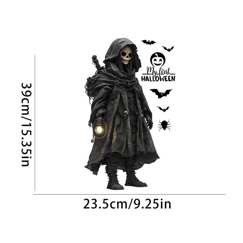 

Dark Night Skull Man Horrorible Wall Sticker Halloween Living Room Bar Merchant Holiday Atmosphere Decoration Sticker Posters