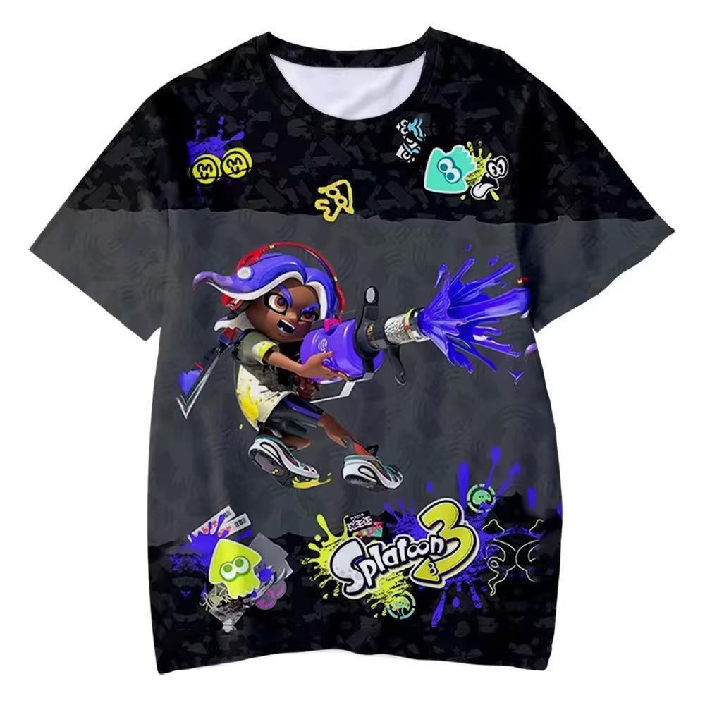 Anime Graffiti Game 3D Print T-Shirt Men’s Fashion Loose Short Sleeve Harajuku Style Top