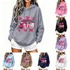 Felpa con cappuccio unisex a maniche lunghe con stampa e tasca
