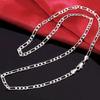 925 Silver Cuban Necklace Hip Hop Jewelry For Men Women 16-30 Inches Simple Fashion Chain