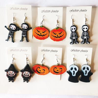 Halloween Ohrringe Retro Persönlichkeit Kürbis Maske Skelett Hexe Gespenst Halloween Zubehör Ohrringe