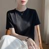 Women's Summer New Round Neck Short Thin Section of Soft Skin-friendly T-shirt Versatile Short-sleeved