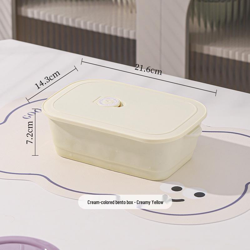 Ceramic Divided Lunch Box with Lid – Microwave Safe Bento Box for Students and Office Workers