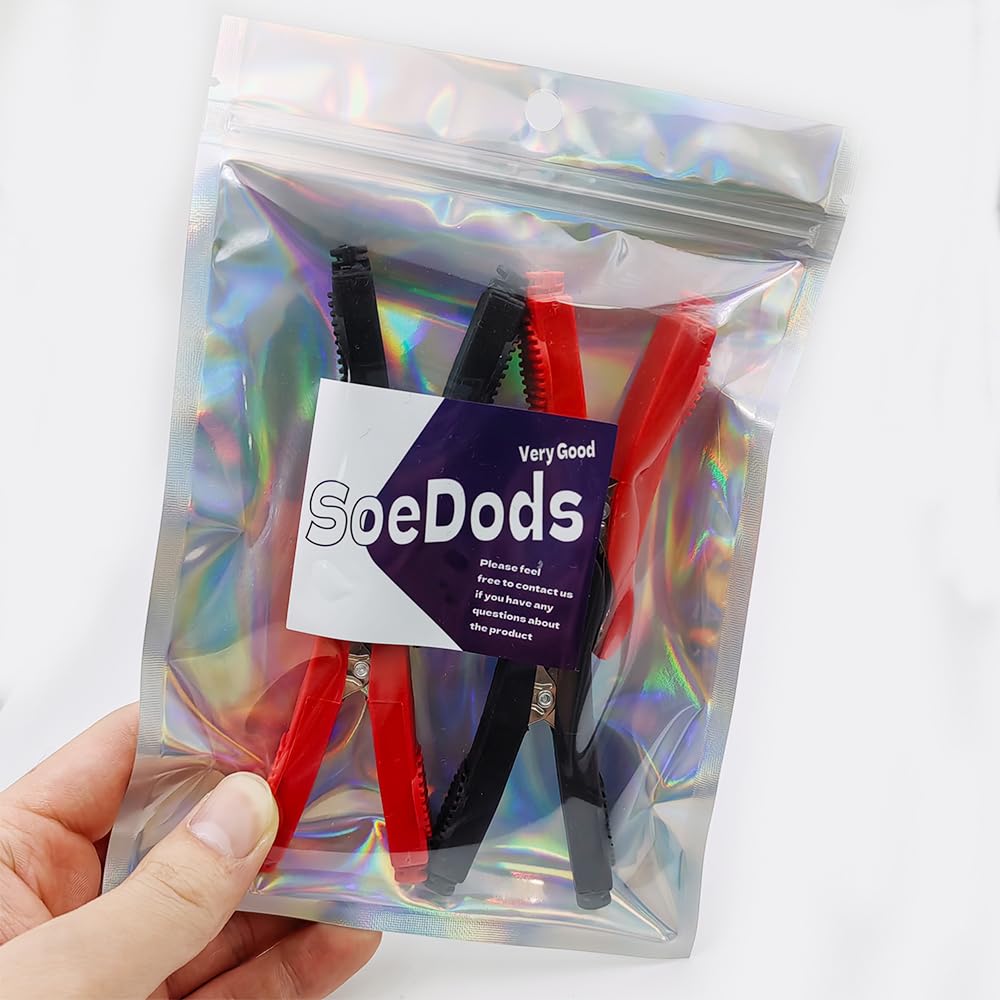 Set mit 4 Krokodilklemmen 35A 82mm Spannungsprüfklemmen Klemmen Robuste Isolierung