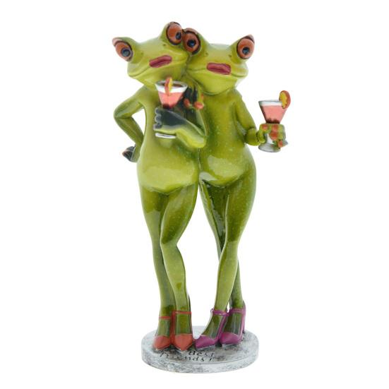 Waltzing Couple Frog Figurine Dancing Drinking Frog Statue Resin Animal Sculpture Home Office Indoor