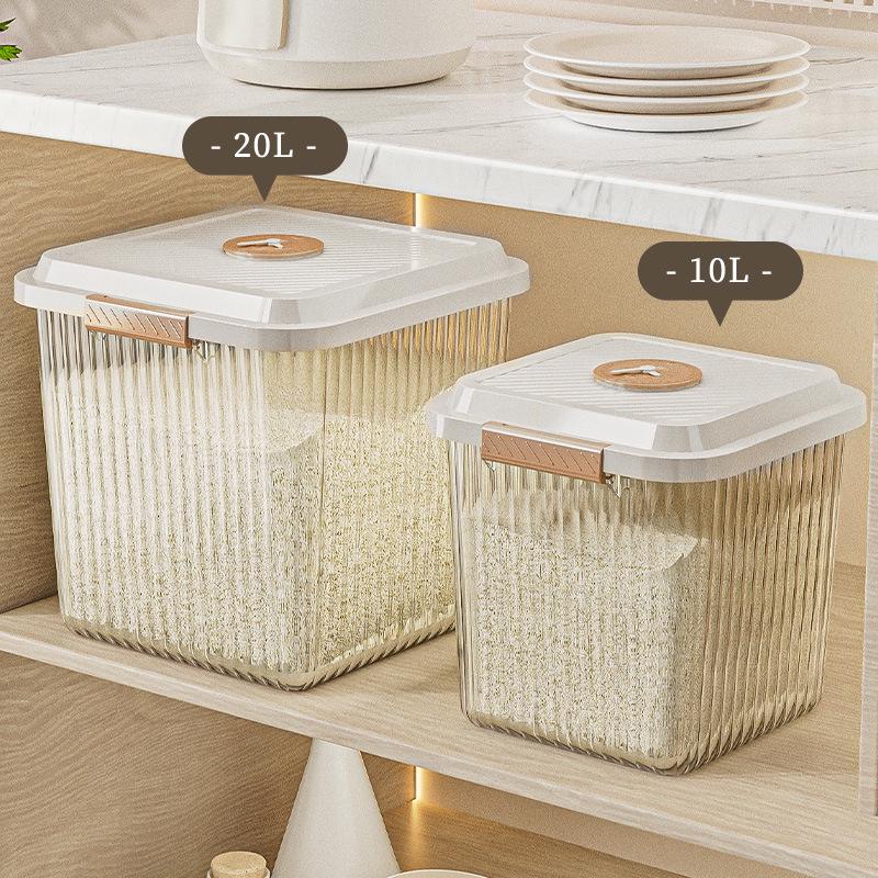 Japanese-Style Moisture-Proof Sealed Rice Storage Container, 10-20 Jin Capacity, Insect-Proof Kitchen Rice and Flour Jar