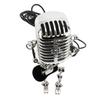 Vintage Microphone Guitar Robot Table Lamp Aluminum Retro Metal Robot Night Light for Bedroom Desk