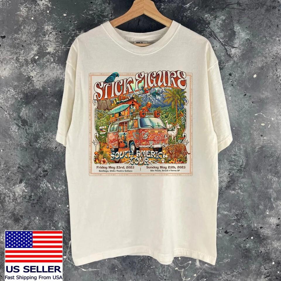 Stick Figure band in South America Tour Unisex White T Shirt Unisex T-Shirt XL