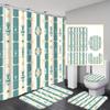 4pcs Cartoon Characters Shower Curtain Collection - 12 Hook Shower Curtain with Rug, Toilet Mat and U-Mat - Complet