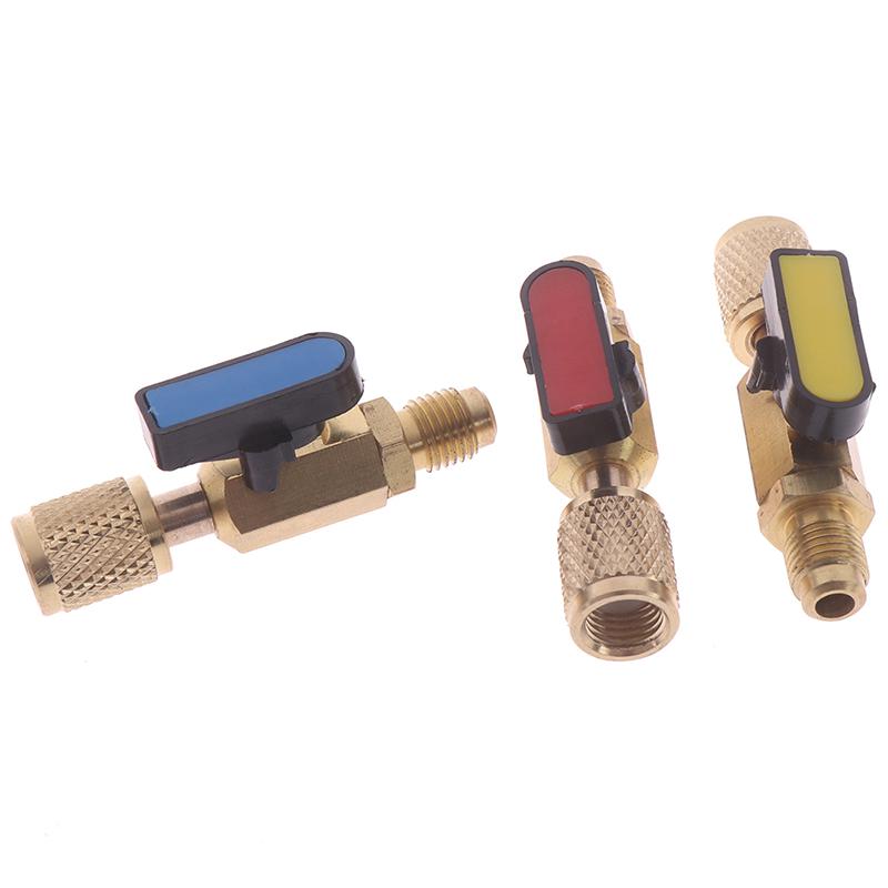 1/4" Male To 1/4" Female Sae Straight Ball Valve Ac Charging For R22 Refrigerant