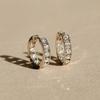 [14K/Lab Diamond] Duet Hoop Earrings