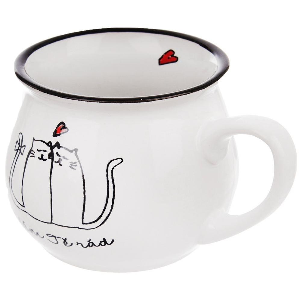 Kubek Koty Kotki Ceramiczny do Picia Kawy Herbaty Ziół Beczułka 300 ml