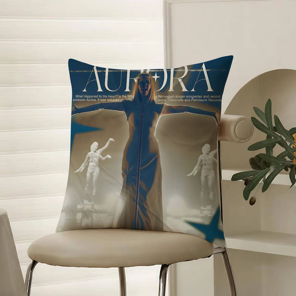 

Famous Singer-Aurora-Music Aksnes Pillow Case Comfort Sofa Bed Silky elegant Invisible zipper Decorative cushion cover 12x12Inch