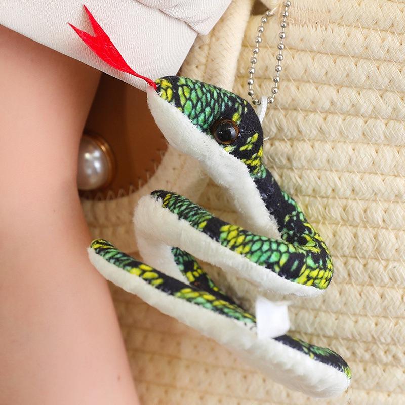 Toy Plush Snake Pillow Stuffed Animal Keychain Realistic Pp Cotton Decor Gift