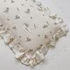 Small Floral Ruffle Lace Double Layer Cotton Gauze Pillowcase for Kindergarten