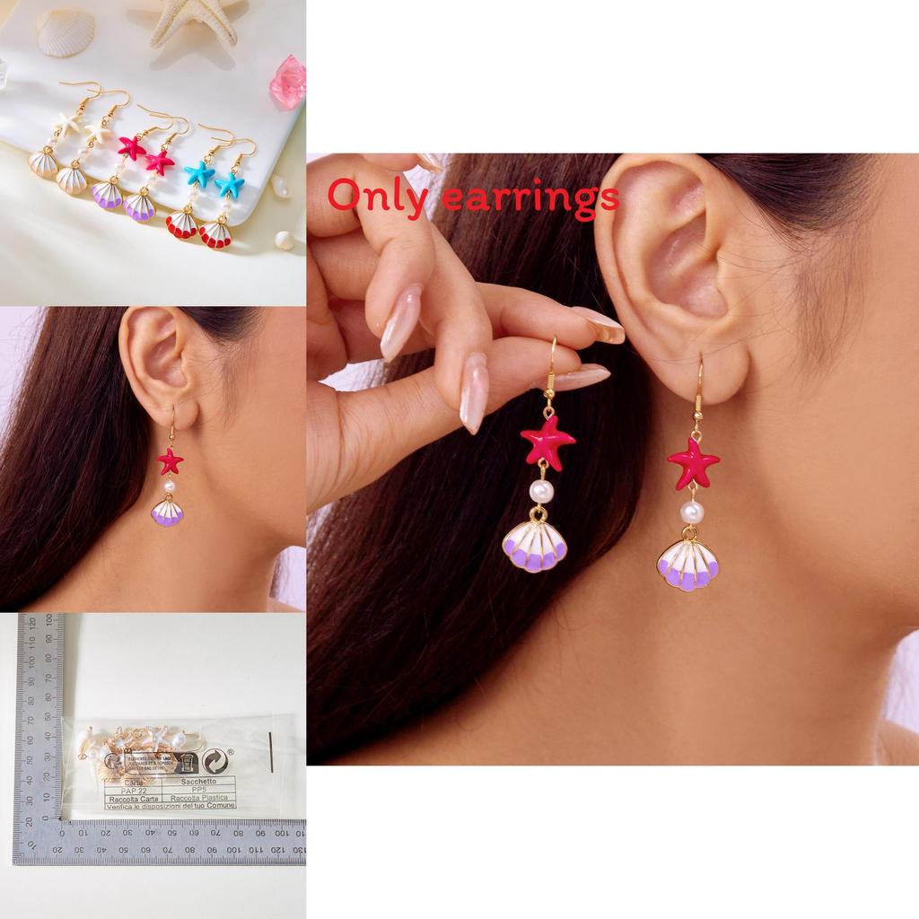 Beach Shell Earrings For Women Summer Ocean Style Fashion Jewelry With Electroplated Finish