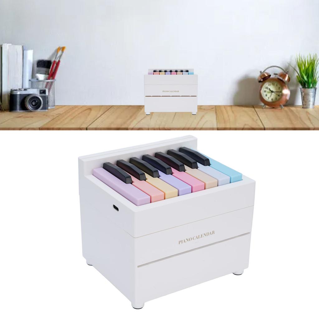 Piano Desk Calendar 2025   Time Date Display Playable Piano Calendar Gift with 27 Cards