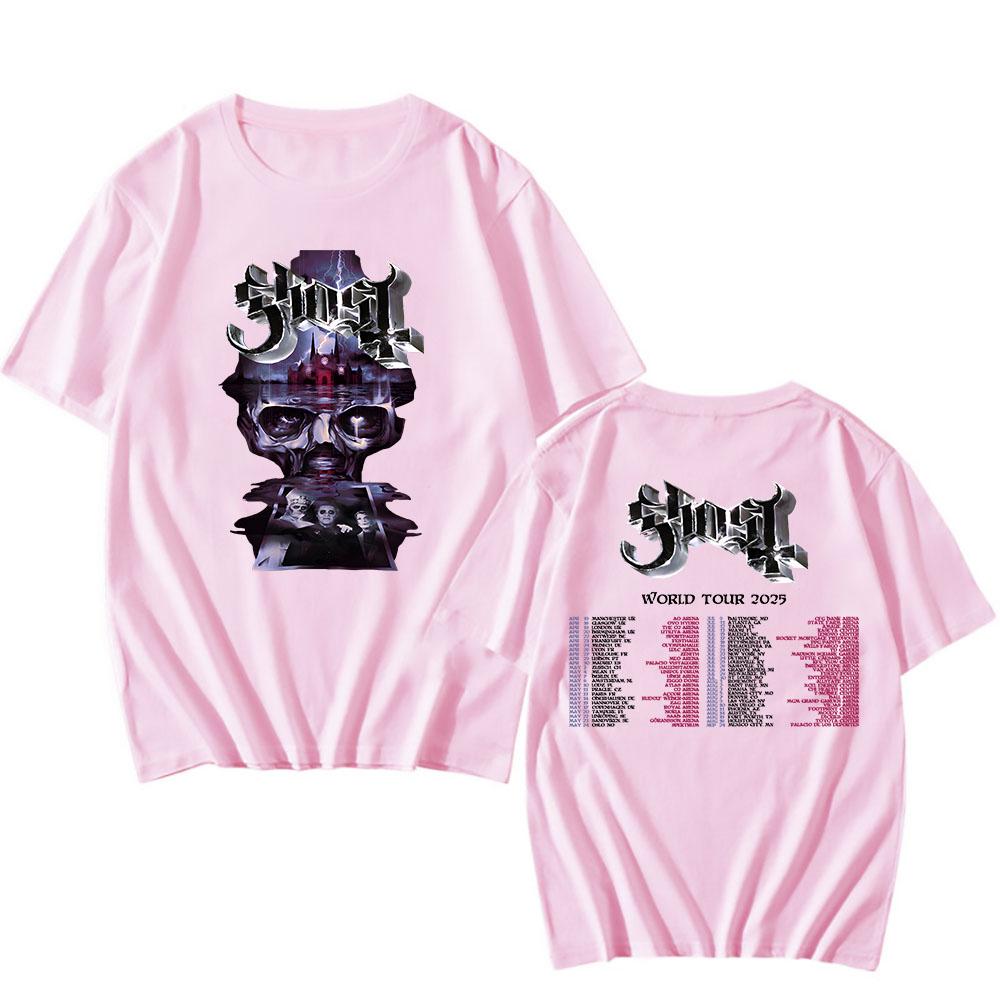 Ghost World Tour 2025  T-shirt Cotton Soft Short Sleeve O-neck Tshirts Camisas De Hombre Hip Hop Streetwear Heavy Mental Tees