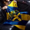 Sweden National Football Team Crest Blue Yellow Diagonal Print Flannel Blanket Soccer Graphic Soft Throw Blanket Football Fan Home Decor