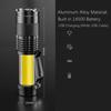 Mini Portable 2000 Lumens Led Flashlight Built In Battery Torch COB Variable Focus Waterproof Tactical Flashlight Bulb Light