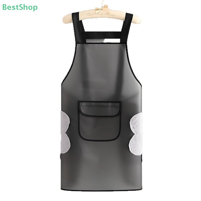 Waterproof & Oil-Resistant TPU Clear Washable Apron With Pocket- Household Kitchen Cooking Apron For Daily Use