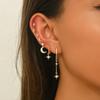 European and American Earrings Women's Geometric Inlaid Zircon Star-shaped Design Earrings Versatile High-end Earrings Set