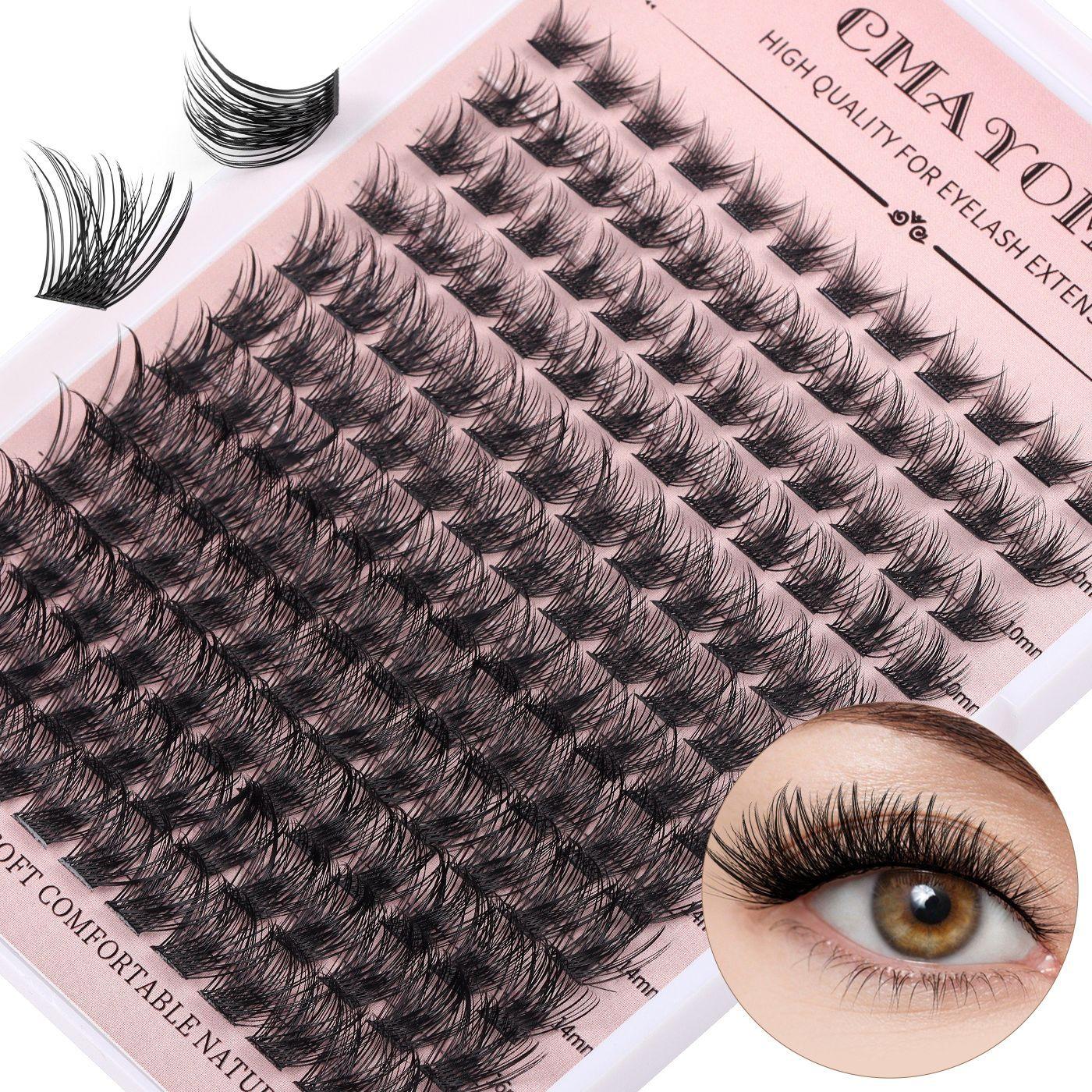 

Single Cluster C Curved Multi-Hair False Eyelash Set 8-16Mmdiy Segmented Grafting Thick Eyelashes