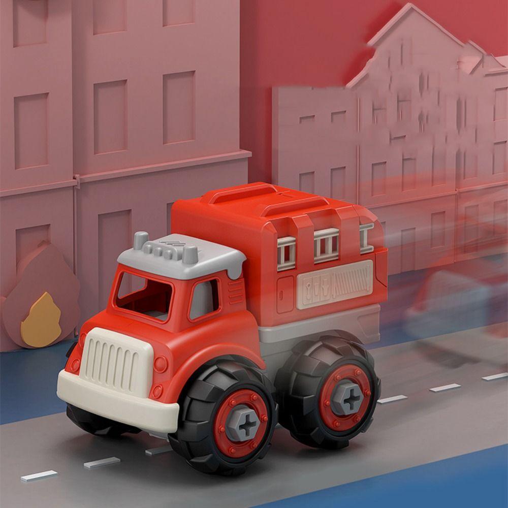 Plastic Disassembly Assembly Car Toys Puzzle DIY Assembly Firetruck  Boys Toy