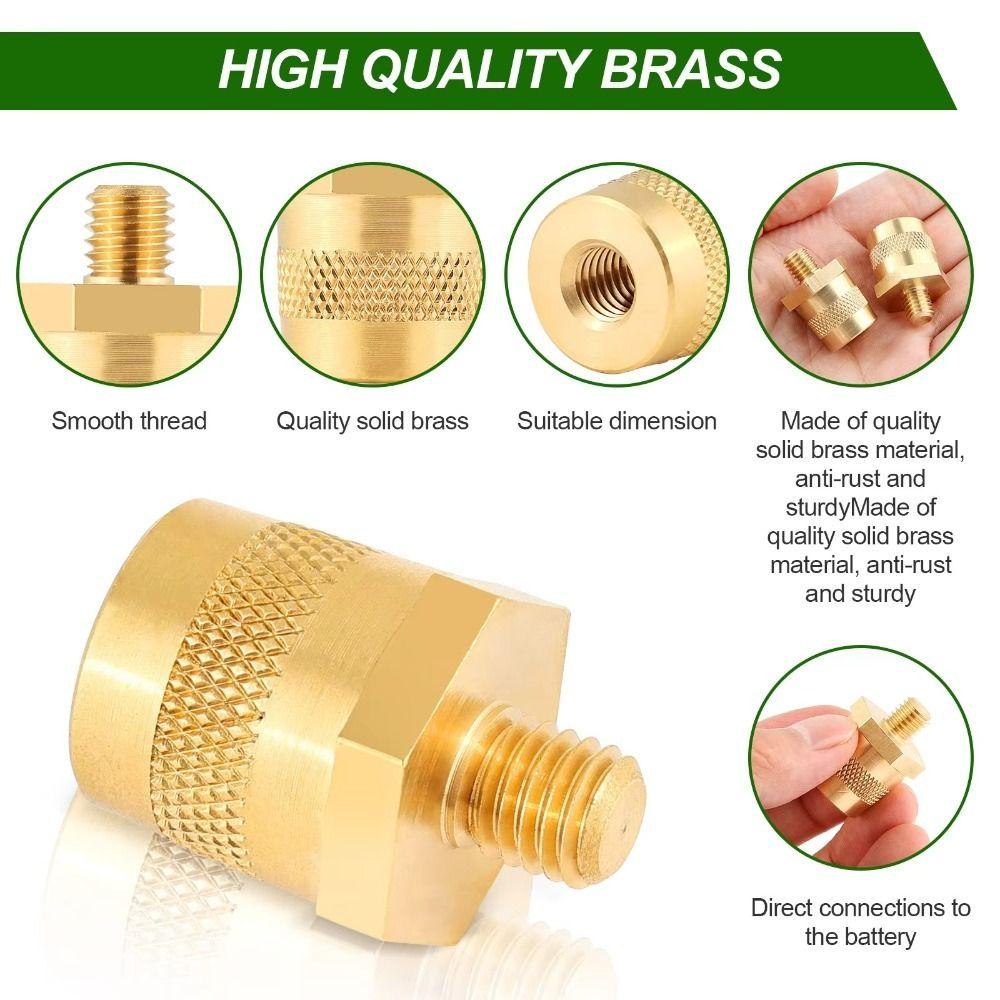 Brass Battery Post Terminals With Male Thread BatteryTerminal Universal Battery Pole Adapter
