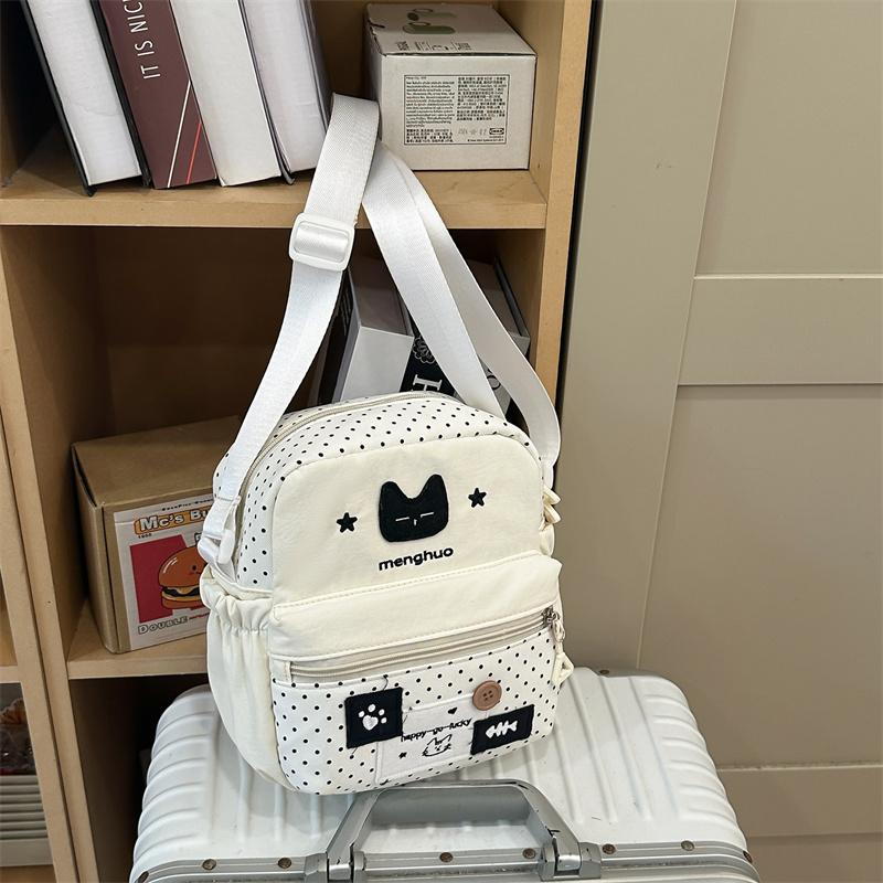 Taška přes rameno s potiskem kočky Studentská lehká crossbody taška