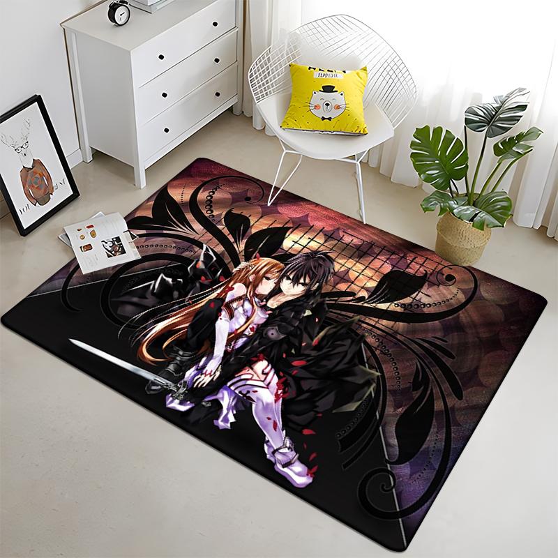 Hot Anime SAO Sword Art Online Modern House Living Room Floor Matte Bedroom Carpet Art Poster Mat Pattern Decorative Square Rug