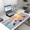 Desk Mat Beach Sunset Sea Turtle Print Anti Slip Rubber Mousepad Stitched Edge Keyboard Pad For Pc Laptop Gamers Table Accessory