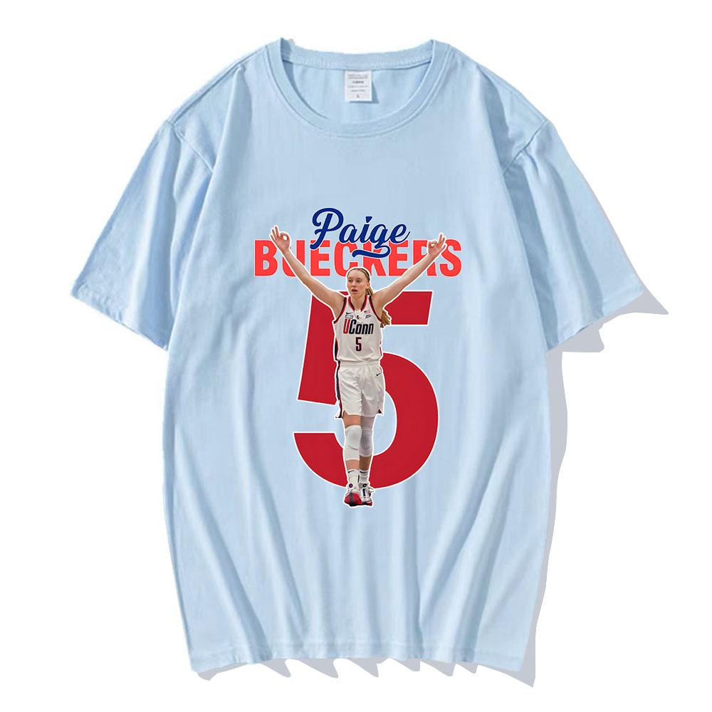 Paige Bueckers Number 5 Tshirts Basketball Player Printing Teeshirt Graphic Tees Short Sleeve UnisexWomen Tshirts Camisetas Male