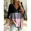 Damen V-Ausschnitt T-Shirt in Übergröße, Retro Casual Top, mit Print-Design, modisch und vielseitig, maschinenwaschbar.