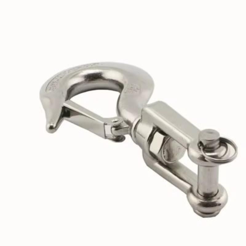 Acero Inoxidable 304 Plateado Tipo Americano Grillete de Gatillo Giratorio con Ojo Gancho de Cierre Rápido para Elevación con Capacidad de Carga de 150/ 350/650KG