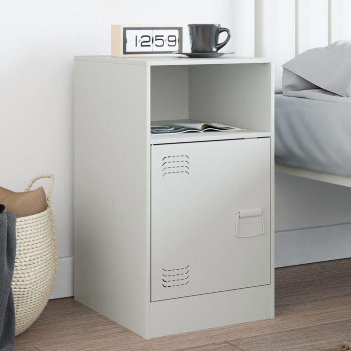 VidaXL Bedside Table White 34.5x39x62 Cm Steel 841773