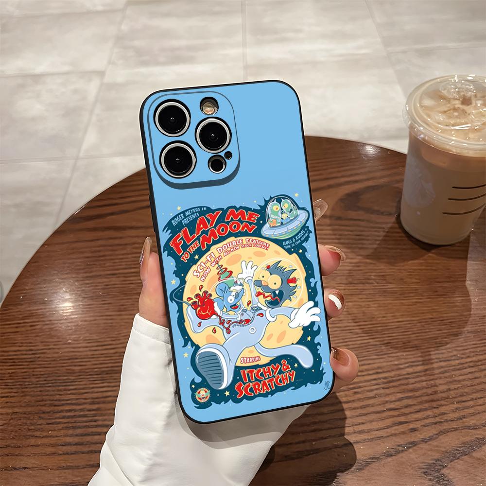 ITCHY SCRATCHY Phone Case For 15 Pro Max Iphone 14 Pro Max 12 16 13 Pro 11 Xr X Xs 8 7 Plus Silicone Back Cover