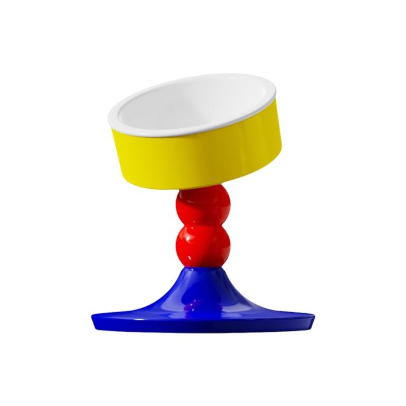 

Elevated Cats Food Dish Adjusting Angled Ceramic Pet Bowl AntiSlip Design Food Feeders Bowl For Small Breeds Cats Indoor